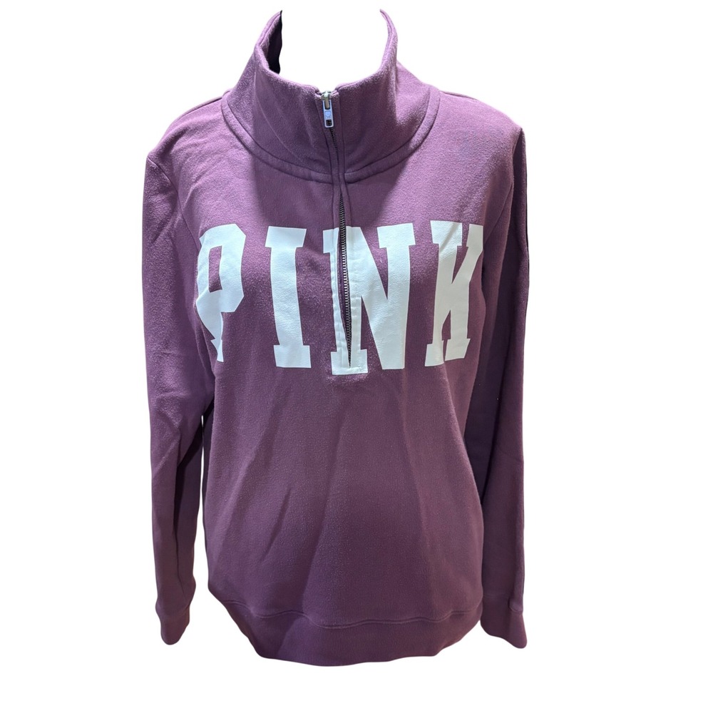 PINK Victoria's Secret Quarter‎ Zip Sweatshirt Pullover Purple Size S